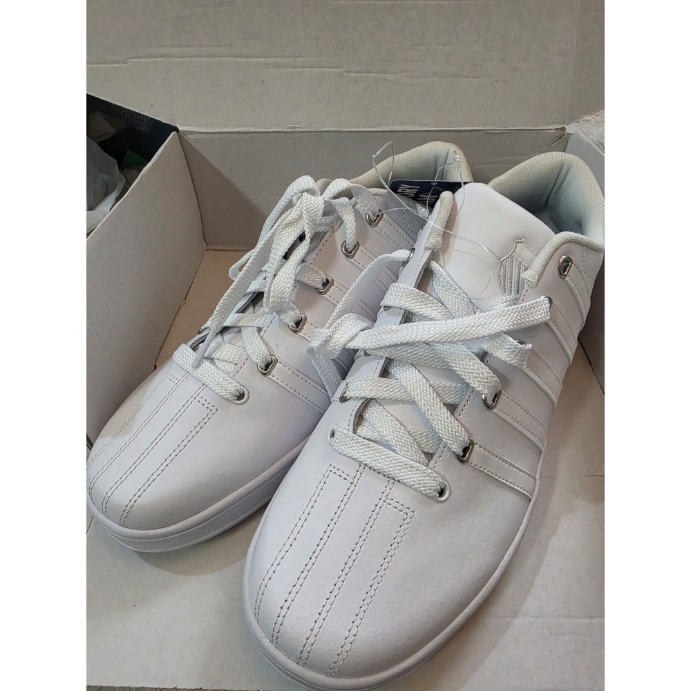 K-Swiss Mens Court Pro II CMF White Leather Sneakers 03629-155-M Low Top 13